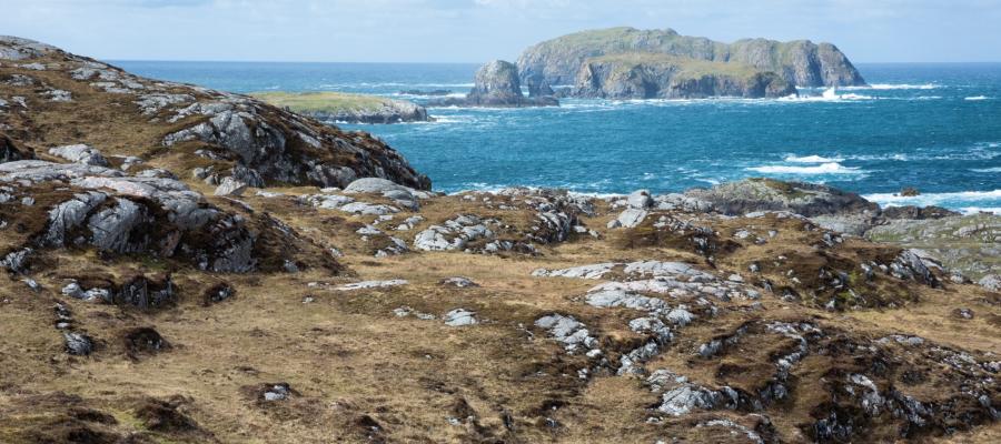 Outer Hebrides coast looking out to sea from the island of Great Bernera