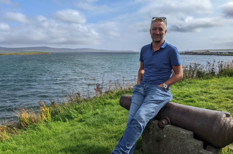 Professor Jim Flett Wilson in the Scottish isles