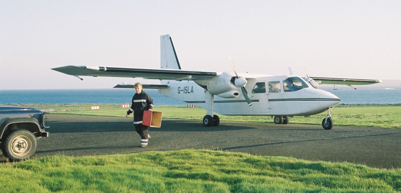 Our nurse Linda in Westray, Orkney – bloods were flown to the hospital lab in Kirkwall every day for biochemistry measurements