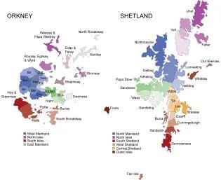 Orkney and Shetland parish map